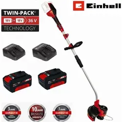 Einhell Akku-Rasentrimmer GE-CT 36/30 Li E - Flexibel und kabellos trimmen - Rasentrimmer & Motorsensen, mit 2 x 18 V Akku 4.0 Ah und Ladegerät für kabellose Freiheit und müheloses Trimmen.