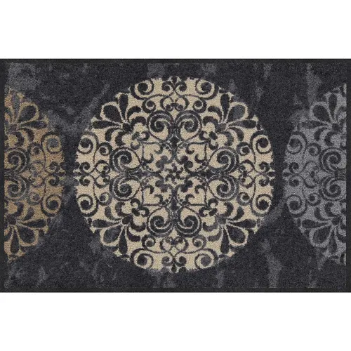 Salonloewe Fliesenkreise Fußmatte waschbar 50 x 75 cm - Hochwertige Fußmatte aus 100% Polyamid, pflegeleicht und rutschfest; ideal für drinnen und draußen, besonders staub- und schmutzbindend.