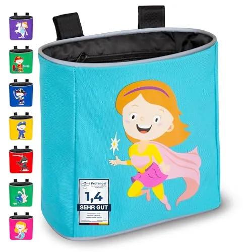 GRINSEZWERGE Kinder Lenkertasche | Laufrad Lenkertasche | Fahrrad Lenker Tasche | Fahrradkorb Fahrradtasche Laufradtasche Lenkerkorb | Dreirad Scooter Roller Tasche Zubehör Kinderfahrrad | Heldin