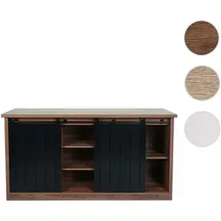 Mendler Sideboard HWC-K75 - Buffetschrank mit 7 Fächern und individueller Schiebetür, bietet viel Stauraum und setzt stilvolle Akzente in Holz-Optik für Ihr Zuhause.