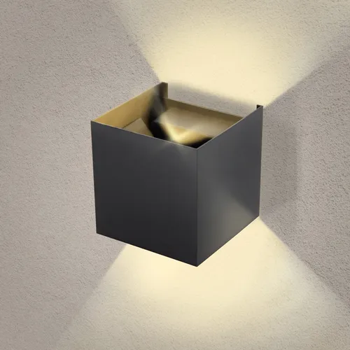 LED Wandleuchte Schwarz mit Bewegungsmelder 7W - Moderne Wandlampe mit Bewegungserkennung, ideal für Innen- und Außenbereiche. Wasserdicht und energiesparend mit 475 lm Lichtstrom – perfekt für jeden Raum!
