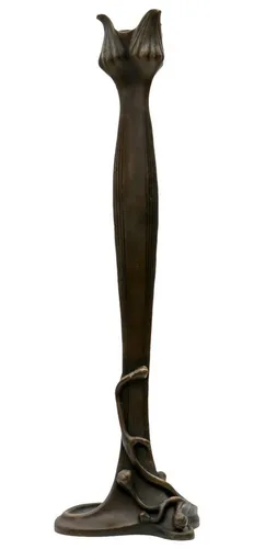 Aubaho Antik-Stil Kerzenständer aus Bronze, 30cm - Eleganter Kerzenständer aus massiver Bronze im antiken Design. Handgefertigt für ein einzigartiges Erscheinungsbild mit gewollten Altersspuren. Ideal für stilvolle Dekoration in jedem Raum.