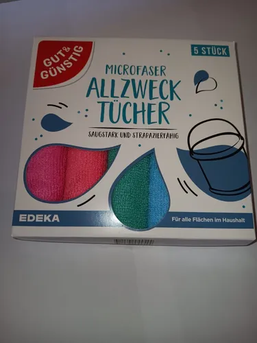 GutundGünstig Mikrofaser Allzwecktuch 5 Stück, 32 x 32 cm, farbig sortiert