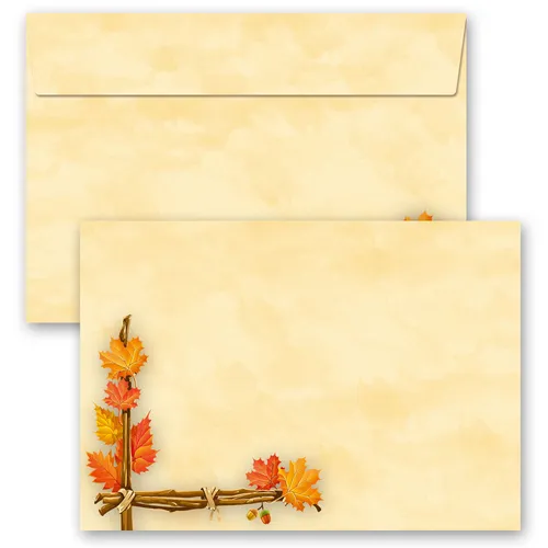 Motiv-Briefumschläge HERBSTGOLD - C6 (ohne Fenster) 10 Stück