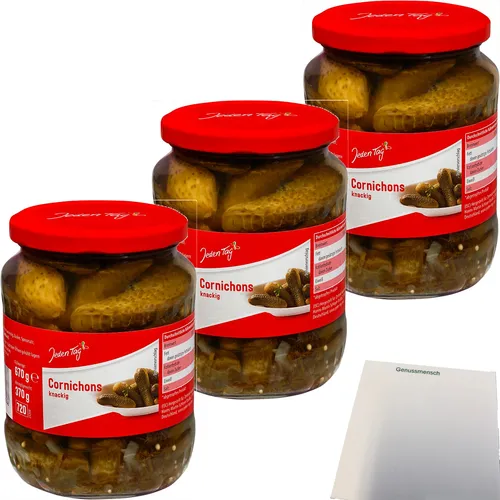Jeden Tag Cornichons 3er Pack 3x720ml Glas usy Block