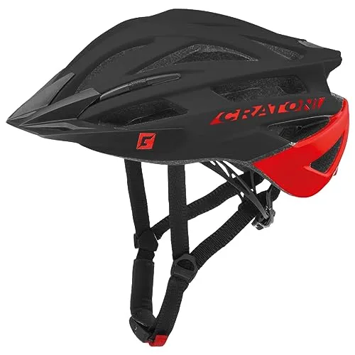 Cratoni Agravic Helm XL – Schwarz/Rot Matt - Fahrradhelm mit 20 Ventilationsöffnungen, 3-facher Höhenverstellung und Reflektoren für maximale Sicherheit und Komfort beim Radfahren.