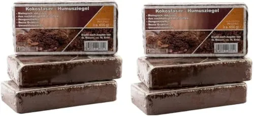 kokosfaserziegel als Substrat für das Frühbeet bei Schildkröten - auch als Blumenerde für Zimmerpflanzen - Humusziegel Kokoserde torffrei - geeignet als Palmenerde - kokosfasern erde terrarium