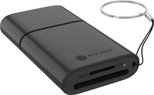 ICY BOX IB-CR204-CU3 Externer Speicherkartenleser USB-A (USB 3.2 Gen 1), USB-C (USB 3.2 Gen 1) Schwarz
