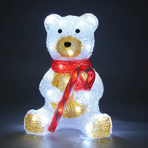 Deuba LED Dekofigur Teddy - Bunte Acrylfigur für Innen und Außen - Vielseitige Dekofigur in Form eines sitzenden Teddys, ideal für Indoor und Outdoor. Mit LED-Beleuchtung sorgt sie für stimmungsvolles Ambiente. Maße: 25 x 17,5 x 13 cm.