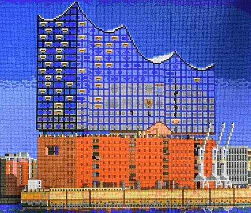 Stick it Steckpuzzle Elbphilharmonie Hamburg, 13000 Puzzleteile - Steckpuzzle mit beeindruckendem Elbphilharmonie-Motiv, fördert Kreativität und Konzentration, ideal für Puzzle-Liebhaber und Kunstfreunde.