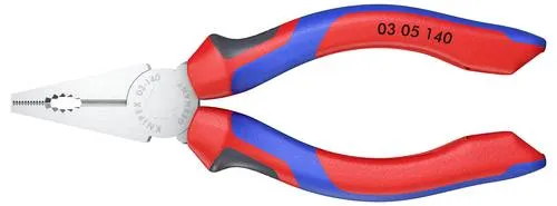 Knipex 03 05 140 Kombizange 140 mm - Zangen für vielseitigen Einsatz mit spezialgehärteten Schneiden für weichen und harten Draht, ideal für Profi-Handwerker und Heimwerker.