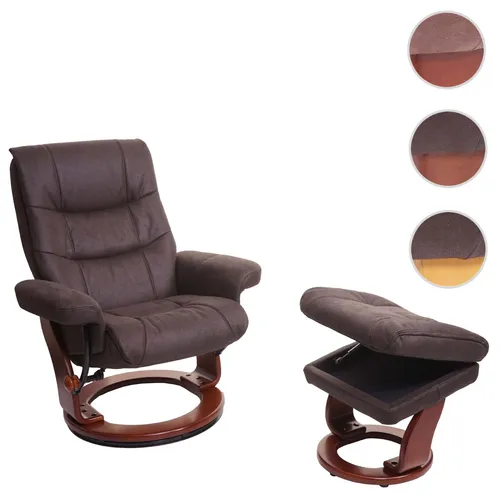 MCA Relaxsessel HWC-J42, Fernsehsessel mit Hocker - Bequemer Sessel mit extradicker Polsterung und 360° Drehfunktion, inklusive Hocker mit Staufach für optimale Entspannung und Komfort.