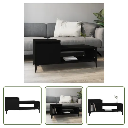 The Living Store Couchtisch Schwarz 100x50x45 cm