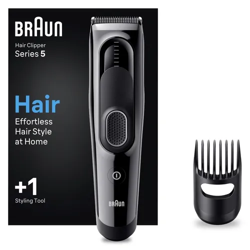 Braun Haarschneider Herren HC5310 - Profi Haarschneidemaschine mit 9 Längeneinstellungen, 50 Min. Akku-Laufzeit und ultrascharfen Klingen für müheloses Haarschneiden zu Hause
