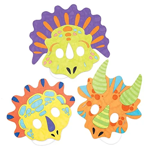 Baker Ross AW581 Dinosaurier-Ausmalmasken, weiß, 8 Stück von Baker Ross