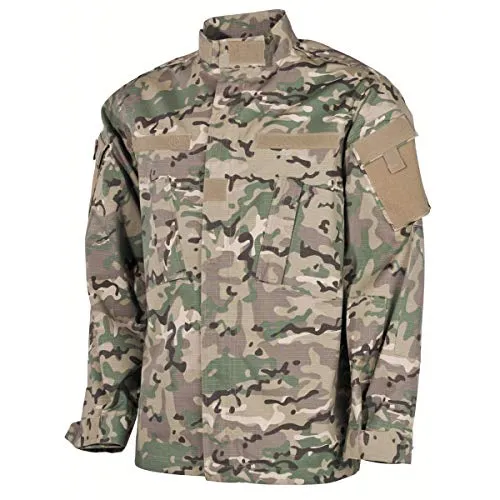 MFH Herren US ACU Ripstop Feld Jacke Operation Camo Größe M - Funktionsjacke aus 100% Baumwolle (Ripstop) mit Bewegungsfreiheit, ideal für Outdoor-Aktivitäten und militärische Einsätze. Ausgestattet mit praktischen Taschen und Klettverschluss für Patches.