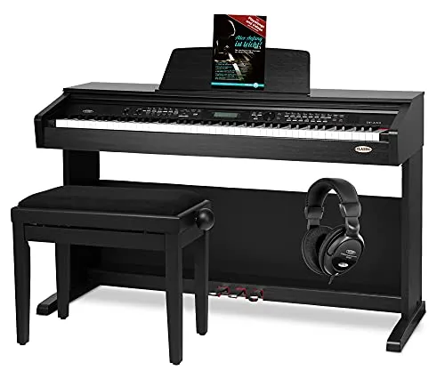 Super Einsteiger-Digitalpiano-SET! Klavier mit Zubehör in Schwarz - Keyboards - 88 gewichtete Tasten und 3 Pedale für ein authentisches Klaviererlebnis, ideal für Einsteiger.
