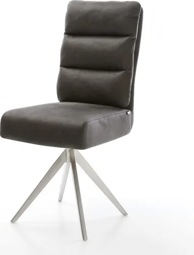 DELIFE Polsterstuhl Pela-Flex mit Kreuzgestell in silber von Delife
