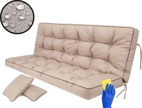 Bjird Bankauflage für Gartenbank - Bequeme Polsterauflage mit Kissen - Bankauflagen für Gartenmöbel, UV-beständig und wasserabweisend, ideal für Garten, Balkon oder Terrasse