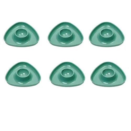 Westmark 6 Eierbecher, Dreieckig, Stapelbar, Hochwertiger Kunststoff, Tri, Grün, 207022EM