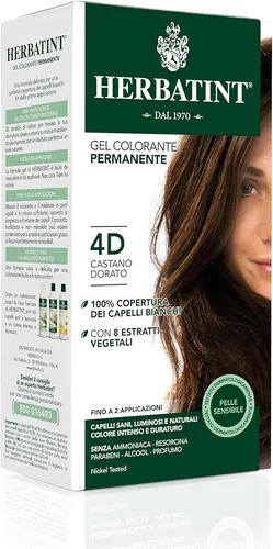 Gel Colorante Permanente 4D Castano Dorato Herbatint 170ml