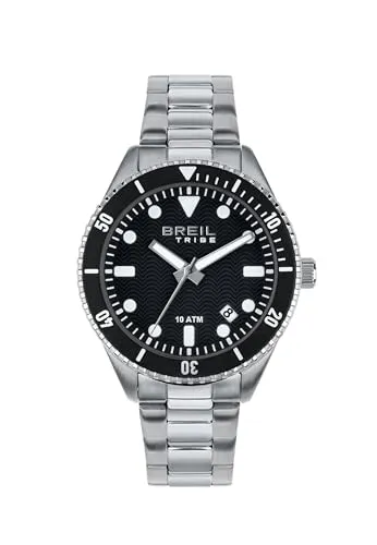 Breil Uhr Herren Overhand Ziffernblatt GRÜN Bewegung NUR Zeit Quartz e Bracelet Stahl Silber EW0741