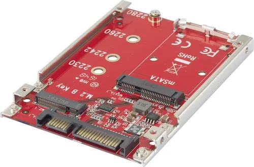 Schnittstellen-Konverter für M.2 und mSATA SSDs - Festplatten-Zubehör zur einfachen Anbindung einer M.2 oder mSATA SSD über SATA, ideal für die Erweiterung Ihres PC-Speichers.
