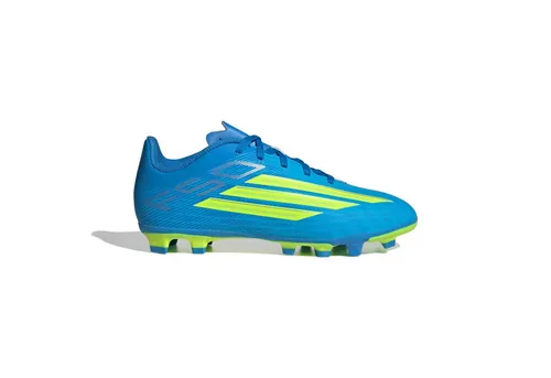 ADIDAS Kinder Fussball-Rasenschuhe F50 Club FG/MG - Der F50 Club Fußballschuh für Kinder kombiniert Schnelligkeit und Präzision. Die FXG Außensohle sorgt für optimalen Grip auf verschiedenen Rasenflächen. Leichtes Obermaterial und Schnürverschluss garantieren Komfort und sicheren Halt.