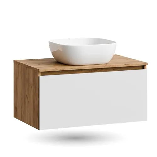 Planetmöbel Waschtisch-Set ARISA 80 cm mit Soft-Close - Modernes Waschtisch-Set ARISA mit 80 cm Breite und hochwertigem Keramikwaschbecken. Die Soft-Close Schublade bietet praktischen Stauraum und sorgt für eine leise Nutzung. Ideal für stilvolle Badezimmergestaltungen.