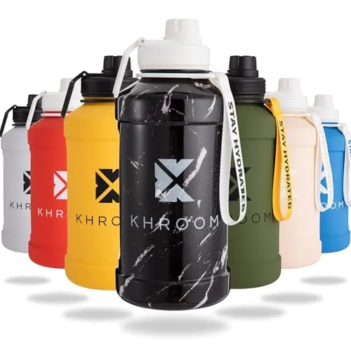 Khroom Edelstahl Trinkflasche 1,3L & 2,2L - Trinkflaschen für Sport und Outdoor, aus Edelstahl, BPA-frei, auslaufsicher und bruchsicher – ideal für Fitness und Abenteuer.