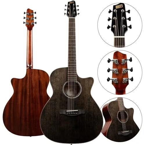 Henry's Daily GAD1 Western-Gitarre – Reichen Warmen Klang & Hochwertige Verarbeitung – Massive Fichtendecke & Mahagonikorpus - Akustikgitarre Für Anfänger & Fortgeschrittene Western Akustik Gitarre