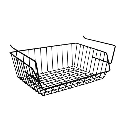 MSV Aufbewahrungskorb aus Metall 40 x 27 x 14 cm - Praktischer hängender Metallkorb für Regale und Schränke, ideal zur Aufbewahrung kleiner Gegenstände. Belastbar bis 5 kg, perfekt für Ordnung in der Küche oder im Wohnbereich.