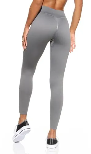 Stark Soul® Highwaist Leggings – Seamless Sportleggings für perfekten Halt in Grau - Trainingsbekleidung mit atmungsaktivem, elastischem Material und elastischem Bund, ideal für Fitness, Laufen und Yoga.