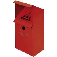 PROREGAL Wandascher mit Schutzdach 3,7 Liter – Rot - Hochwertiger Wandascher für effiziente Zigarettenentsorgung im Außenbereich. Robustes Design und einfache Integration in öffentliche Bereiche. Ideal für Büros, Restaurants und Bars.