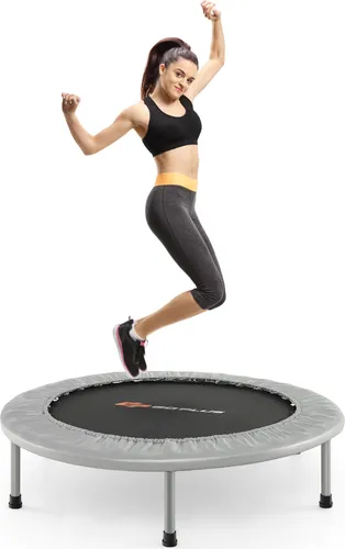 COSTWAY Mini Trampolin 97cm – Faltbar und Belastbar bis 150kg - Kompaktes Fitness Trampolin für die ganze Familie. Sicherheit durch 32 Federn und 6 Stahlbeine. Ideal für zuhause, leicht aufzubauen und zu verstauen.