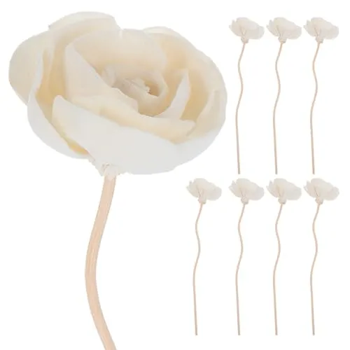 Angoily Diffusorstäbe für Holzblumen, 8 Stück, Ersatz für Aromatherapie, exquisite Rattanstäbchen mit getrockneten Blumen, für Parfüm, Aroma, Öl, Zuhause, Büro, Spa