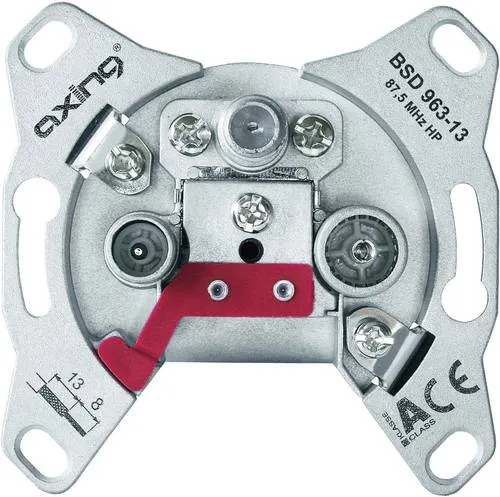 Axing BSD 963-10N Antennendose TV, UKW, Data Unterputz Durchgangsdose