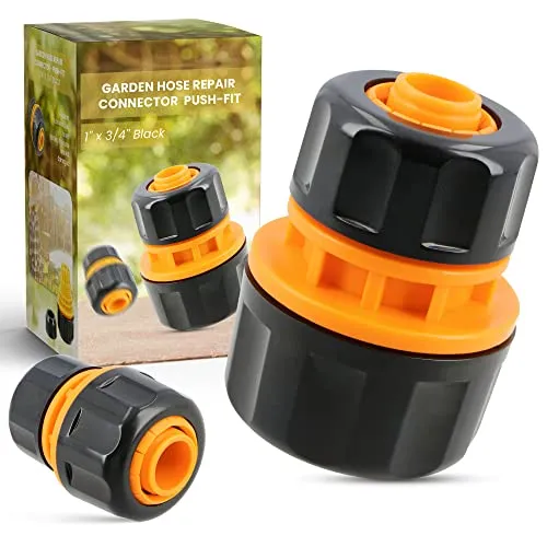 Gartenschlauch Reparator 3/4'' x 1'' Schlauchkupplung Adapter Verbinder Fitting Wasserschlauch Verbindungsstück Schlauchverbinder Verbindung Zwei Schläuchen Verlängerung Gartenzubehör