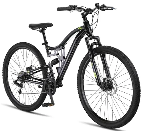 Chillaxx Mountainbike 29 Zoll - Fahrrad mit robustem Rahmen in Schwarz, ausgestattet mit Disc-Bremse und ideal für StVZO-konforme Nutzung, max. Tragfähigkeit 95 kg.