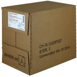 Kochsalzlösung Plastipur 6X1000 ml - Arzneimittel zur Herstellung von Kochsalzlösungen, rezeptfrei und ideal für medizinische Anwendungen mit insgesamt 6000 ml.