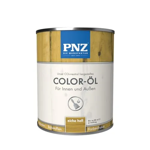 PNZ Color-Öl für Innen und Außen | lösemitttelfreies Farböl | Nachhaltig hergestellt mit regionalen Rohstoffen | für alle Hölzer, auch Bienenhäuser, Gebinde:0.25L, Farbe:eiche hell