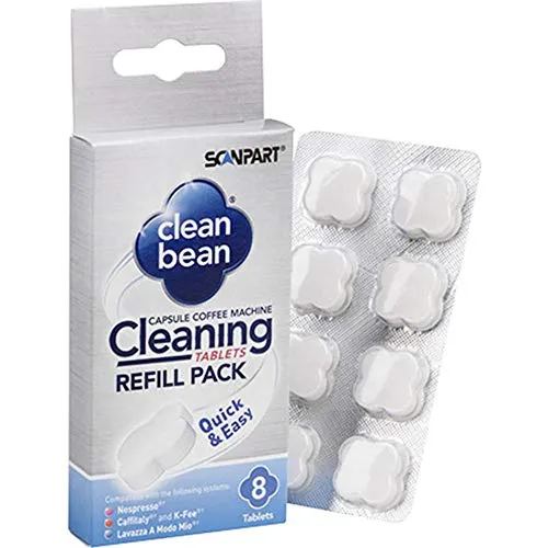 Clean Bean 2790000162 Refill Pack Reinigungstabletten für Kapselmaschinen, bestehend aus 8 Tabletten