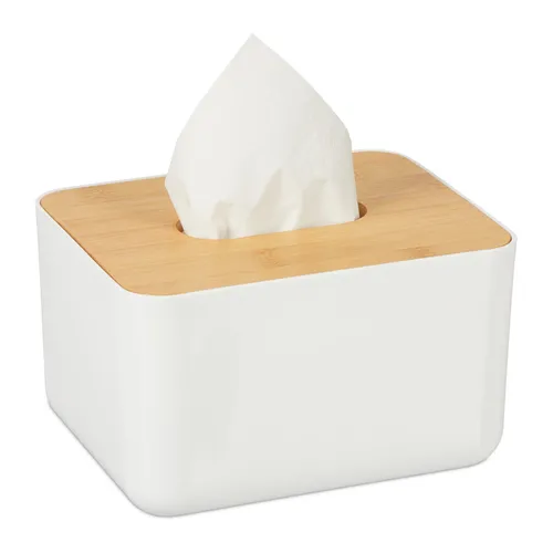 Bambus Papiertücherbox – Kosmetiktuchspender für jedes Zimmer - Stilvolle Kosmetiktücherbox aus Bambus und Kunststoff, ideal für Badezimmer, Küche oder Flur. Mit einer Breite von 17 cm passt sie perfekt in jedes Zuhause.