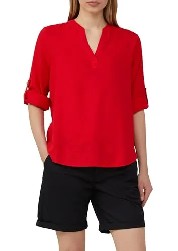 s.Oliver Leinenmix-Bluse mit Turn-up in Rot von s.Oliver