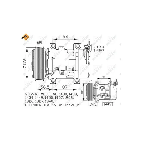 NRF Klimakompressor für CITROËN, FIAT, PEUGEOT von NRF