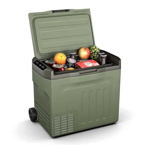 Klarstein PolarForce 40-Liter Kühlbox - Kühlboxen & Kühltaschen – Elektrische Kompressor-Kühlbox mit Dual Power, ideal für Camping und Road-Trips, bietet flexible Temperaturregelung von -20°C bis 20°C.