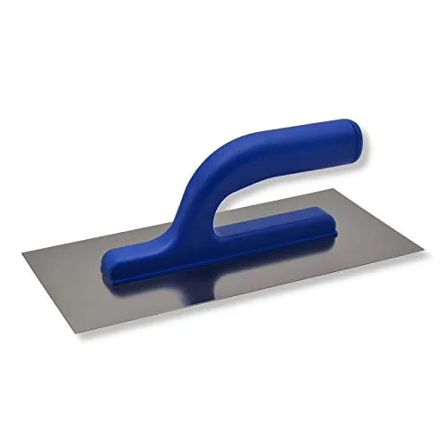 DEWEPRO Glättekelle LIGHT Edelstahl 270 x 130 mm, säurebeständig rostfrei, Glätter mit leichtem Kunststoffgriff für Putz Beton und Spachtelarbeiten
