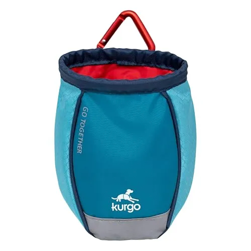 Kurgo Go Stuff-It Futterbeutel, Hält Hunde-Leckerlis frisch, Ideal für Hundetrainings, 11 cm breite Öffnung, Blau