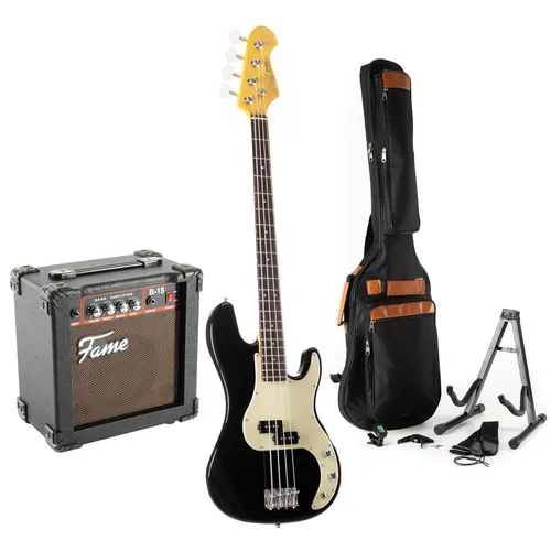 E Bass Anfänger Set J & D PB Vintage 1963 BK + B-15