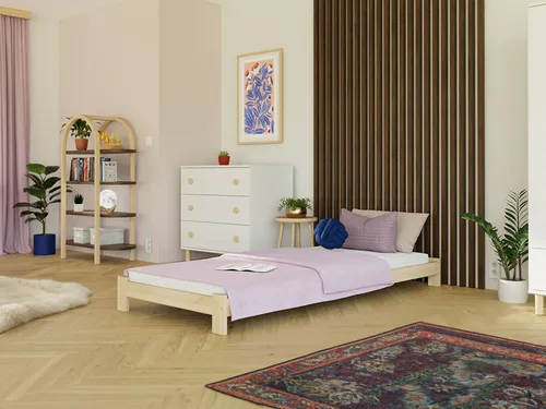 Holzbett Einzelbett SIMPLY 80x190 cm Beige